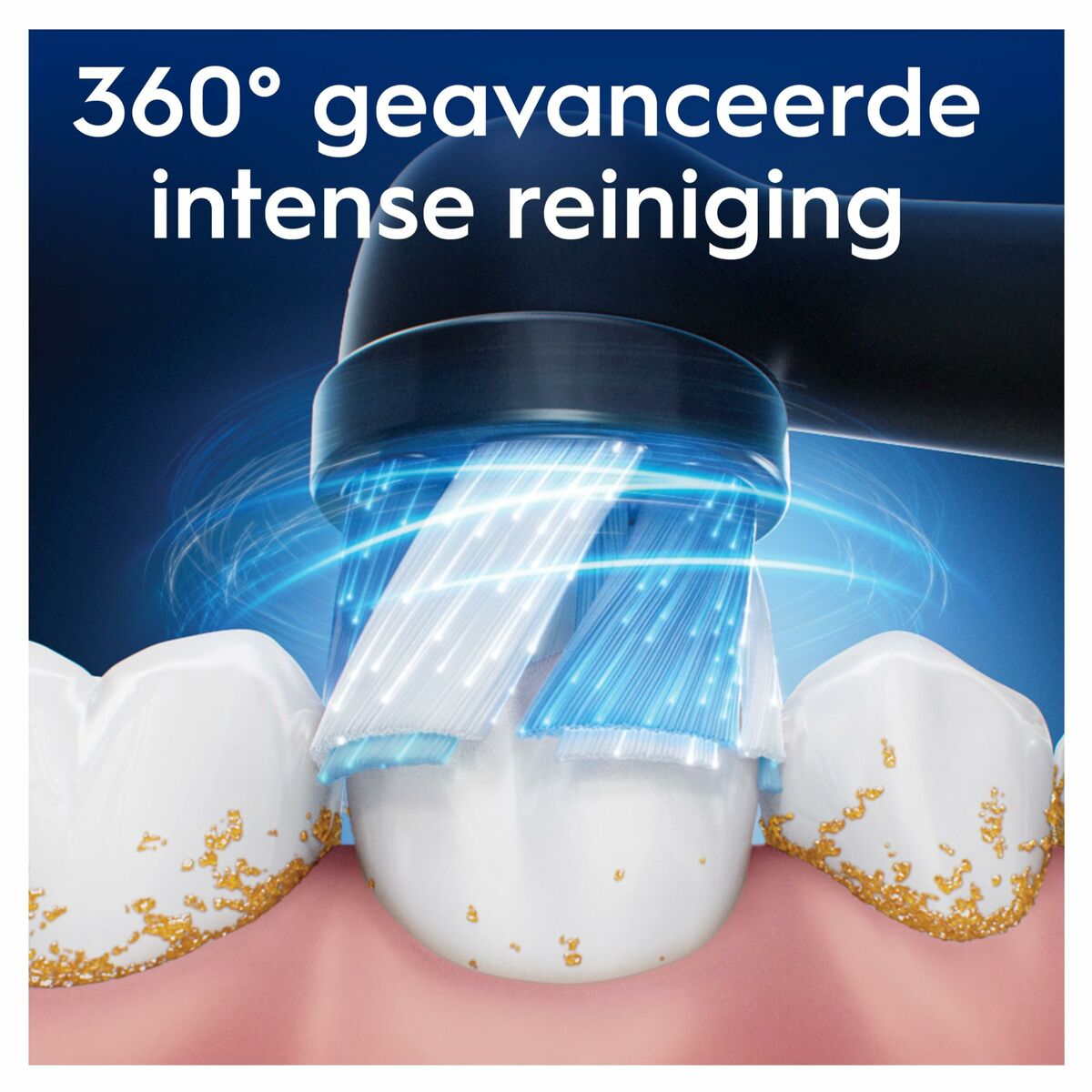 Tête de rechange Oral-B Noir avec 360° de nettoyage avancé pour une hygiène dentaire optimale.