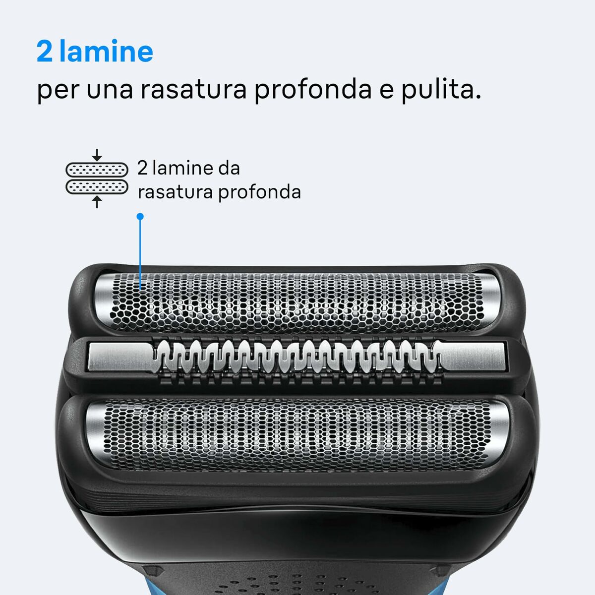 Image of Braun Series 3 razor head showing two layers for a deep and clean shave.