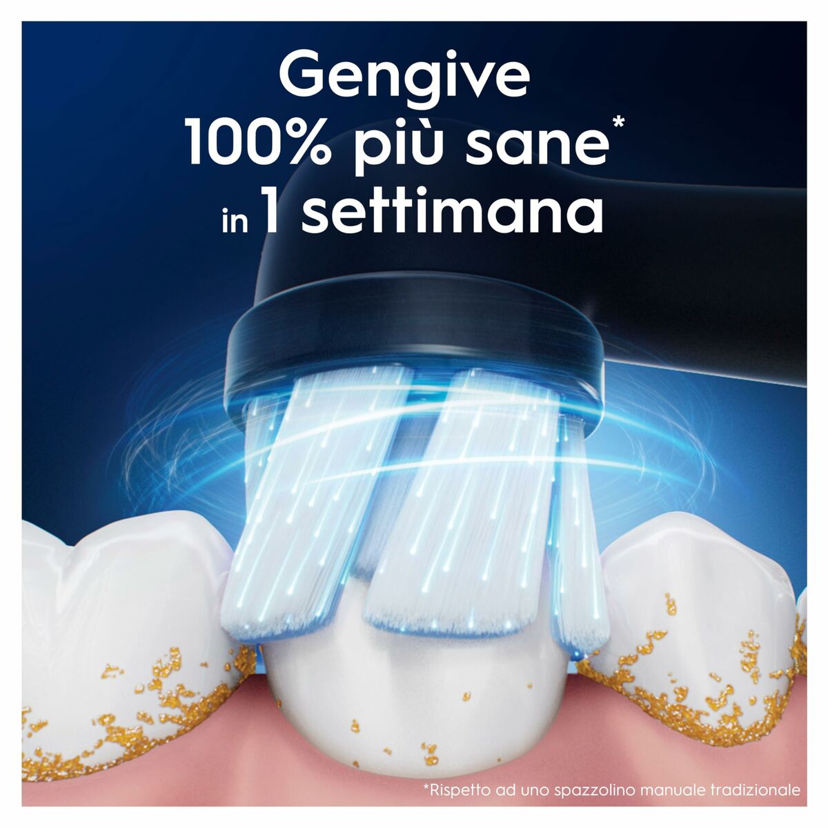 Brosse à dents Oral-B montrant une amélioration de la santé des gencives en une semaine grâce à une technologie avancée.