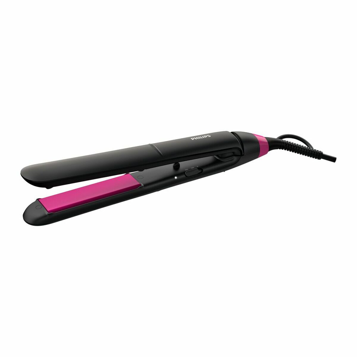 Lisseur à cheveux Philips BHS375/00 en noir et rose, idéal pour un lissage parfait et élégant.