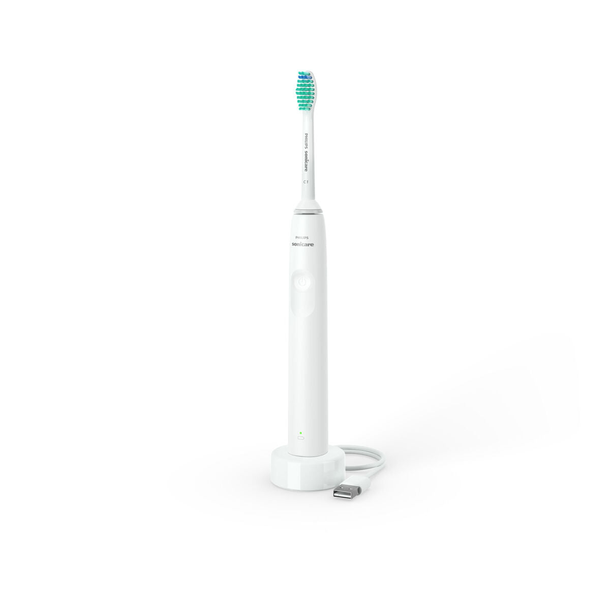 Brosse à dents électrique Philips HX3651/13 en blanc avec chargeur, conçue pour améliorer l'hygiène buccale quotidienne.