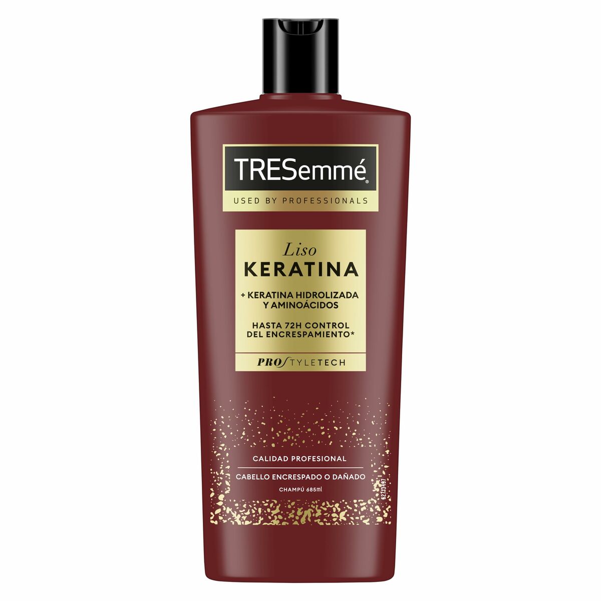 Shampoo Tresemme Liso Keratina 685 ml for all hair types, enriched with keratin and professional quality ingredients.