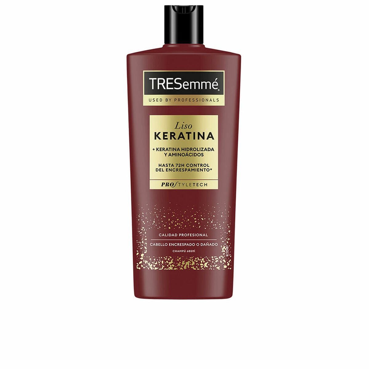 Shampoo Tresemme Liso Keratina 685ml for smooth hair, ideal for all hair types, enriched with keratin and amino acids.