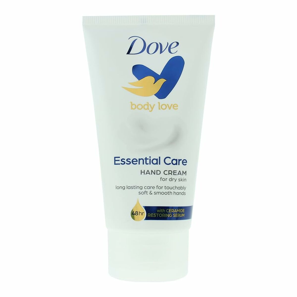 Dove Essential Care hand cream 75ml for soft and smooth hands, suitable for all skin types.