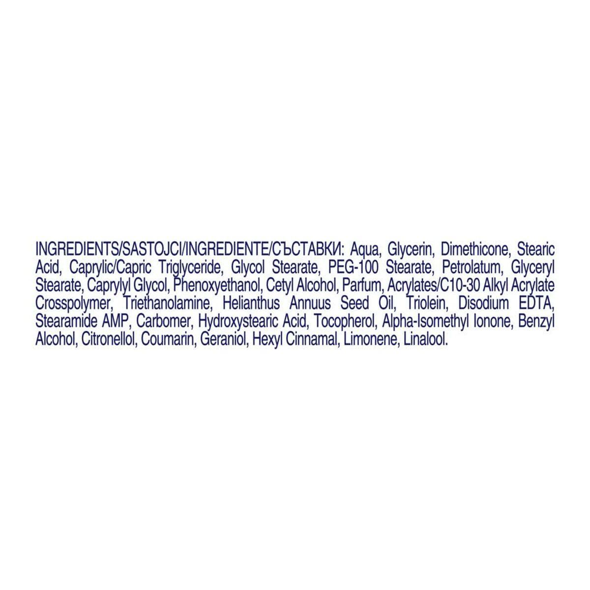Ingredients list for Dove ESSENTIAL CARE hand lotion, including Aqua, Glycerin, Stearic Acid, Tocopherol, and more.