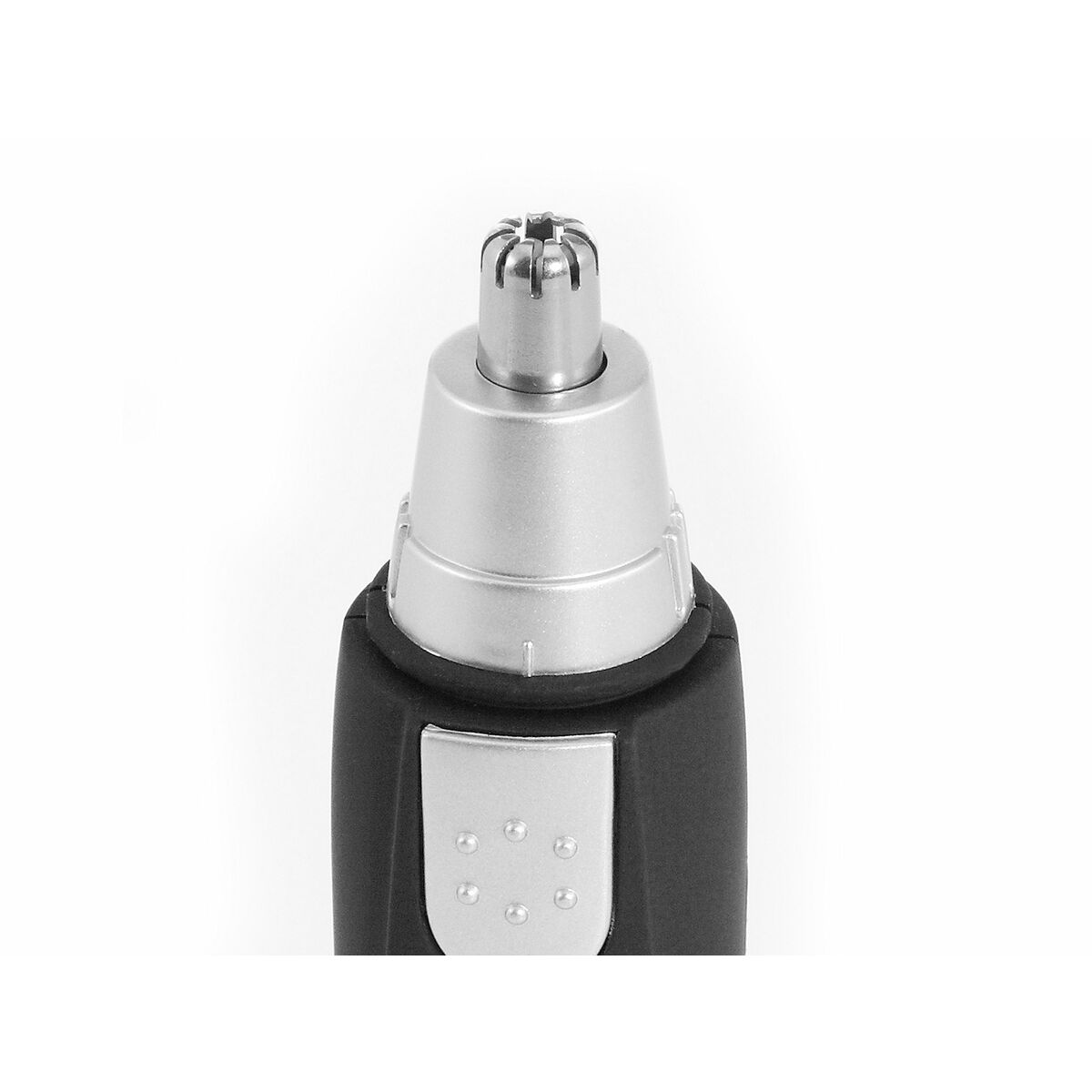 Tondeuse à cheveux Tristar avec tête argentée et corps noir, conçue pour une utilisation efficace à domicile.