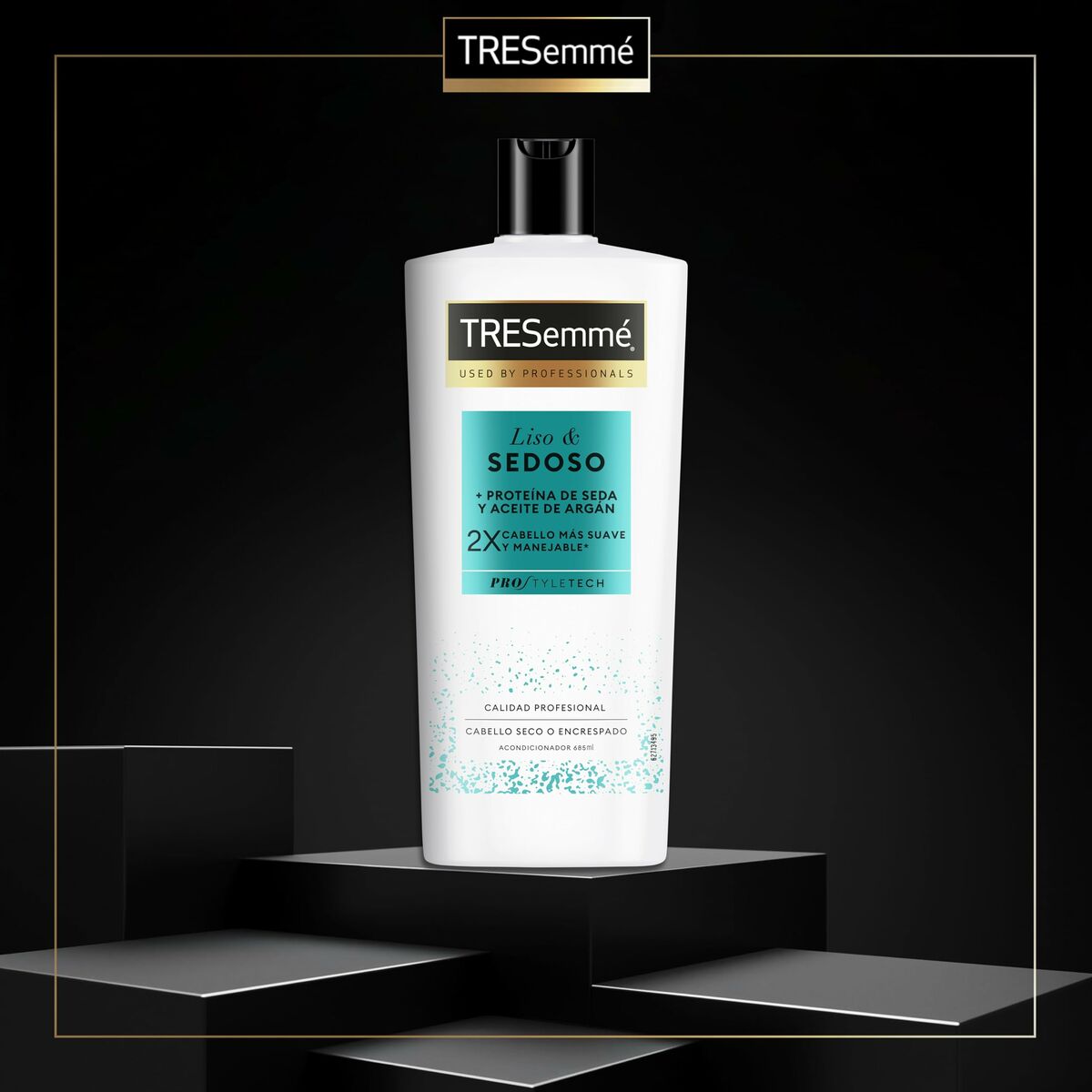 Shampooing Tresemme LISO&SEDOSO pour cheveux secs, 2x lissage, avec protéine de soie et huile d'argan.