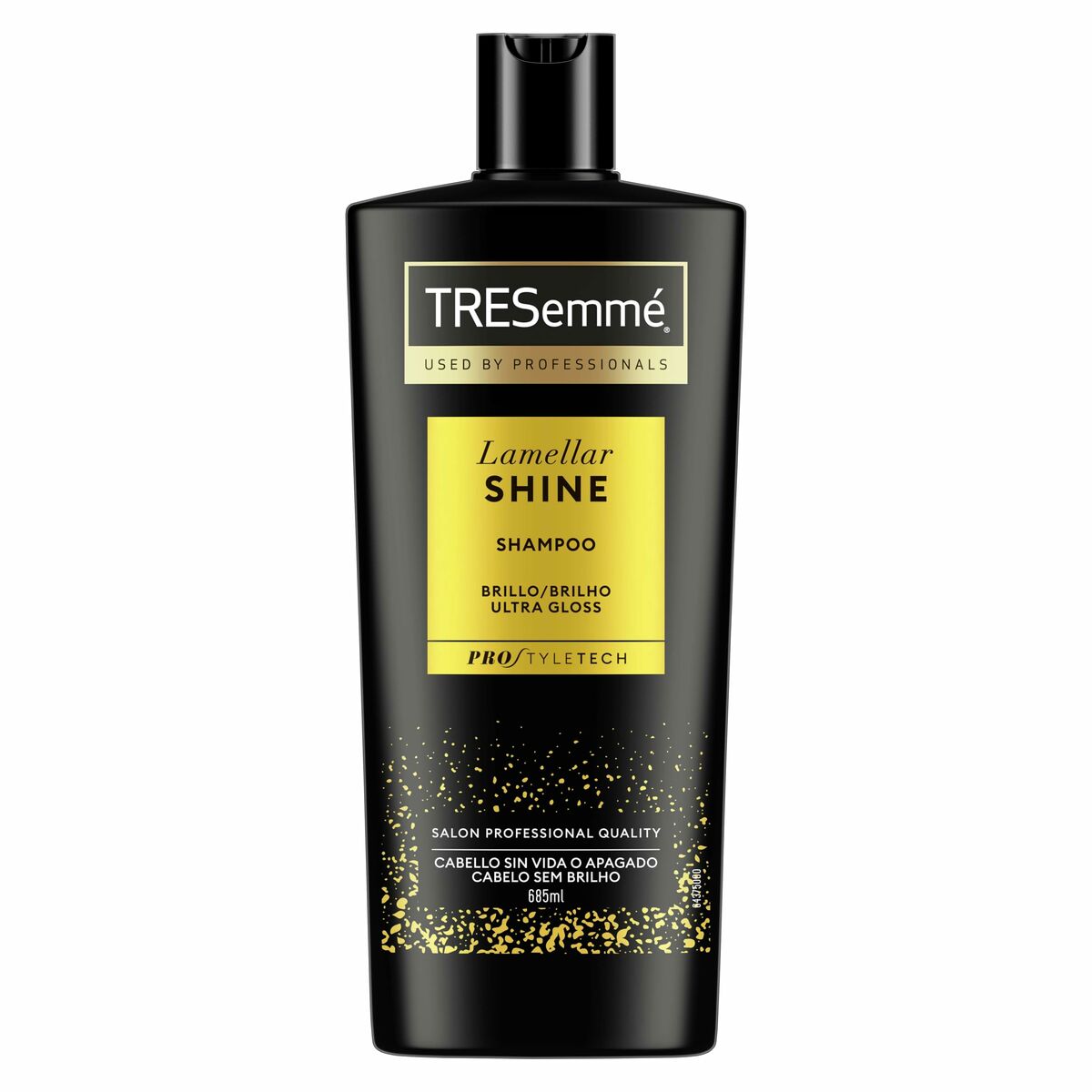 Shampoo Tresemme Lamellar Shine 685 ml for all hair types, promoting ultra gloss and professional quality.