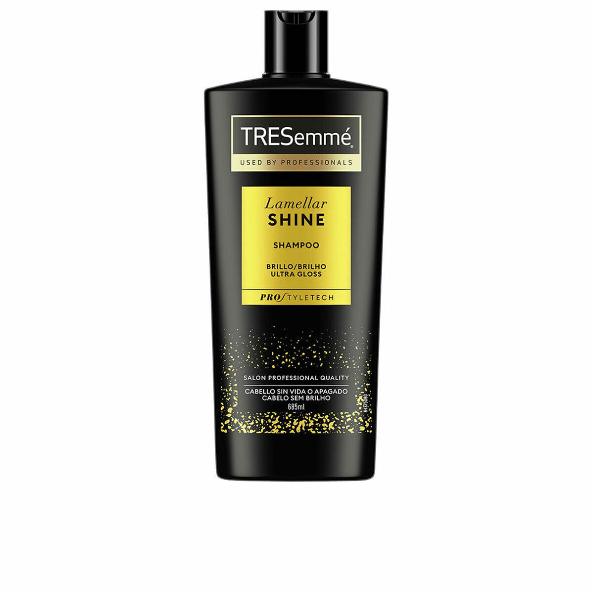 Shampooing Tresemme Lamellar Shine 685 ml pour tous types de cheveux, avec ingrédients de qualité professionnelle.