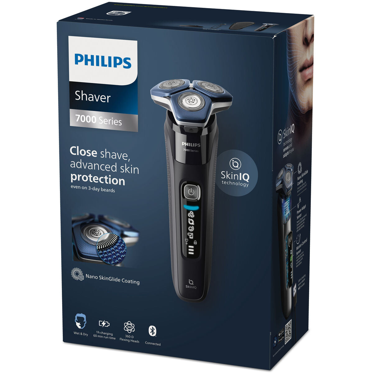 Rasoir électrique Philips S7886/35, Série 7000, avec protection avancée de la peau et technologie SkinIQ.