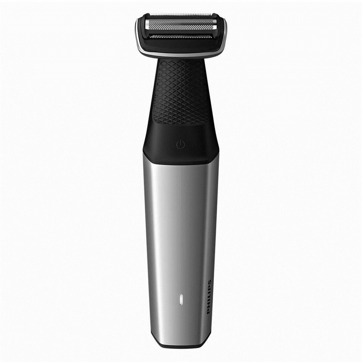 Rasoir pour le corps Philips BG5021/15, noir et argenté, sans fil, humidité et sécheresse, design ergonomique.