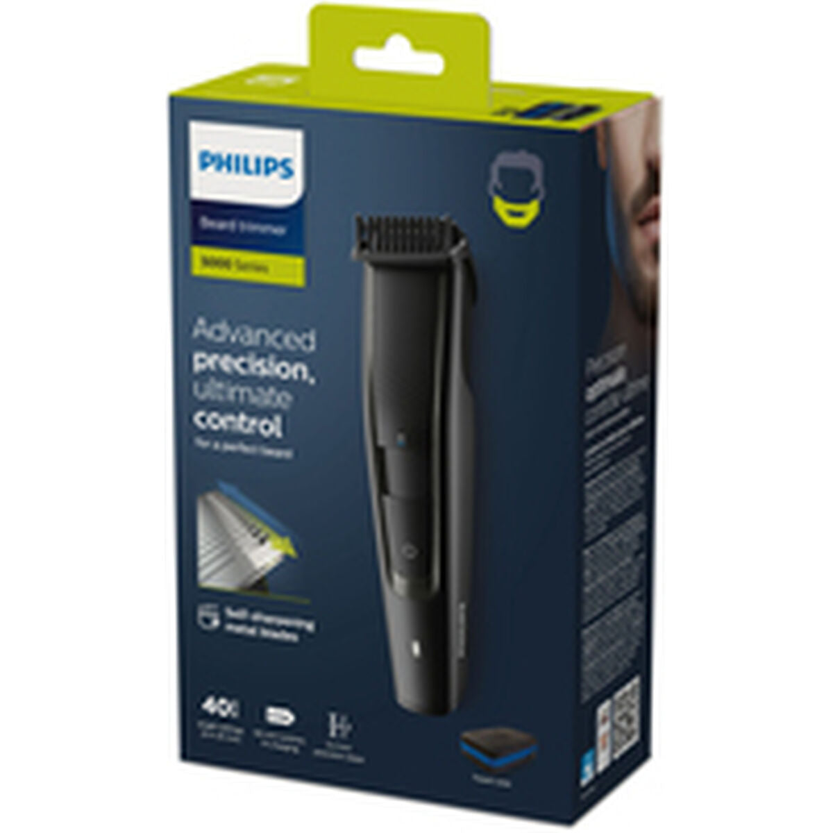 Philips BT5515/70 trimmer packaging featuring advanced precision and ultimate control for personal grooming.