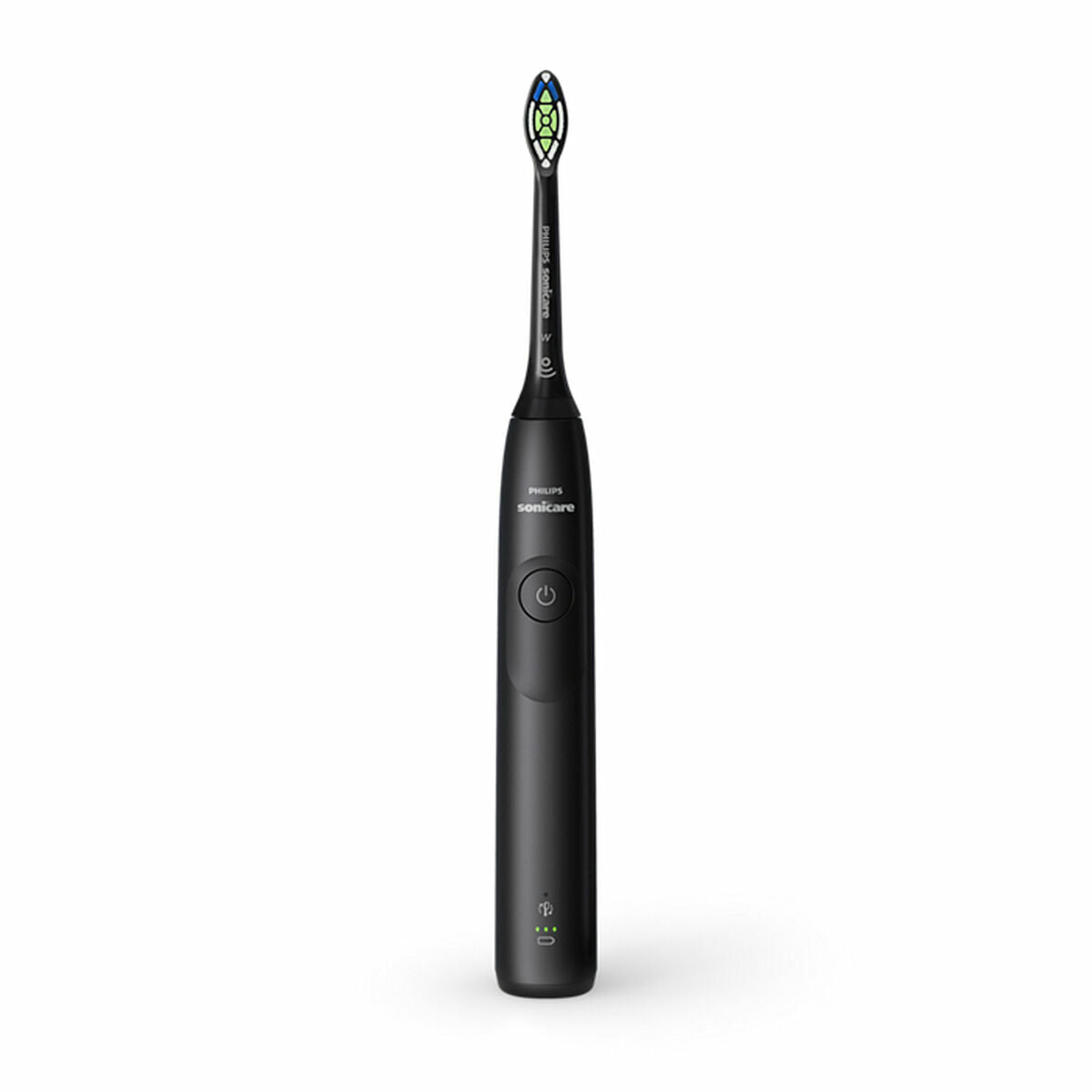 Brosse à dents électrique Philips HX7101/02 SONICARE 5300 en noir, avec minuterie et indicateur de batterie.