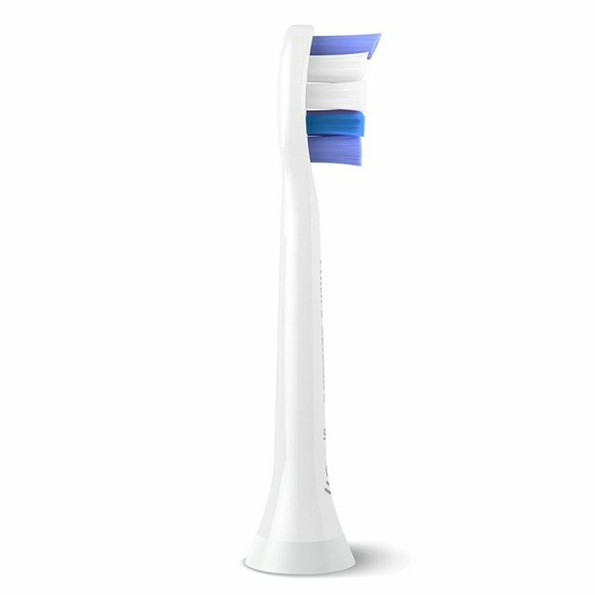 Tête de rechange Philips HX6052/87 en blanc avec brins en nylon, vue de profil.