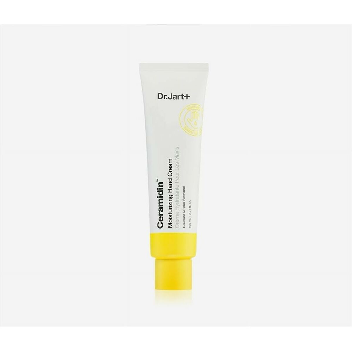 Lotion mains DR.JART+ CERAMIDIN 100 ml, végan, sans parfum, soin hydratant unisexe, ingrédients naturels.