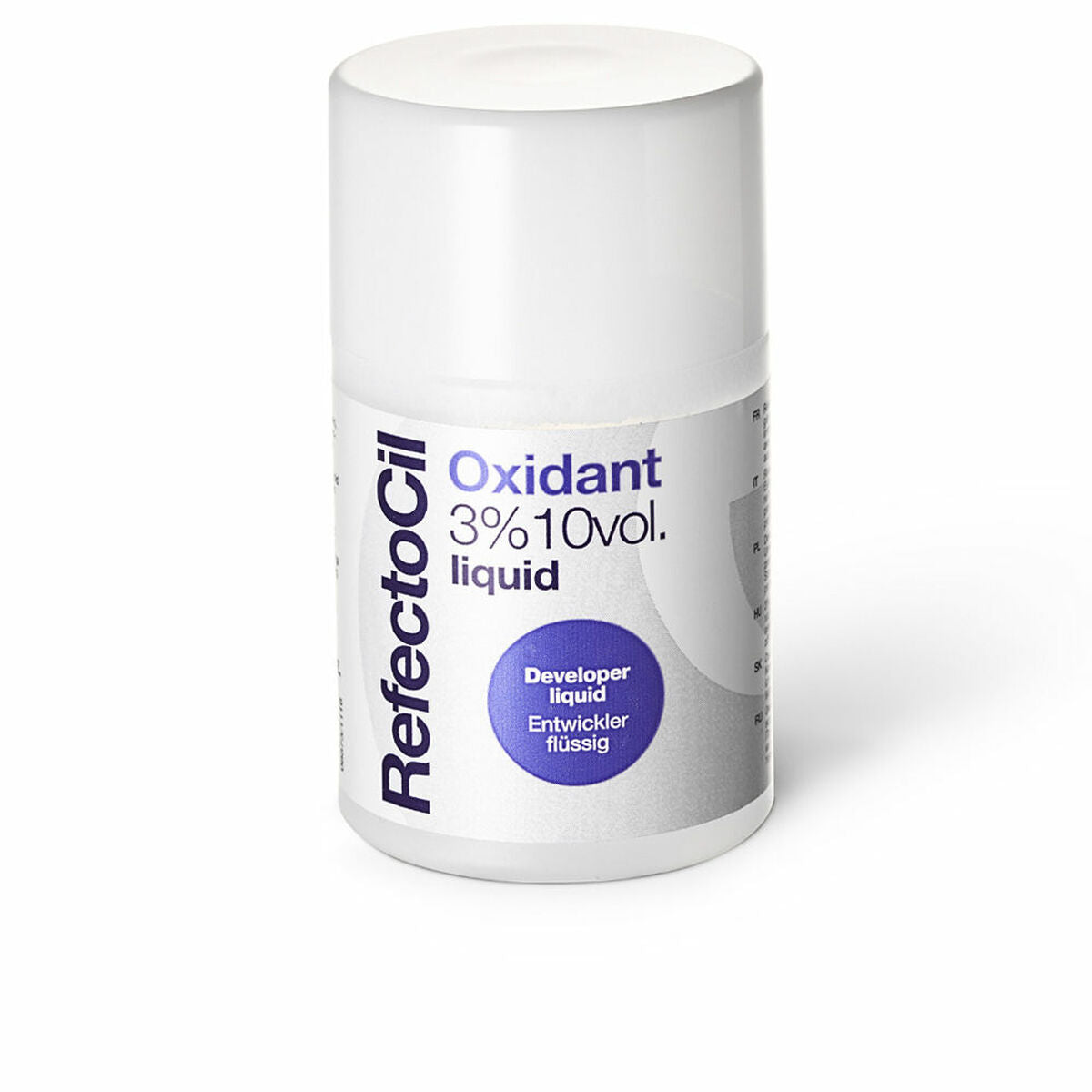 RefectoCil oxidant 3% 10 vol developer liquid for hair treatments, 100 ml packaging.