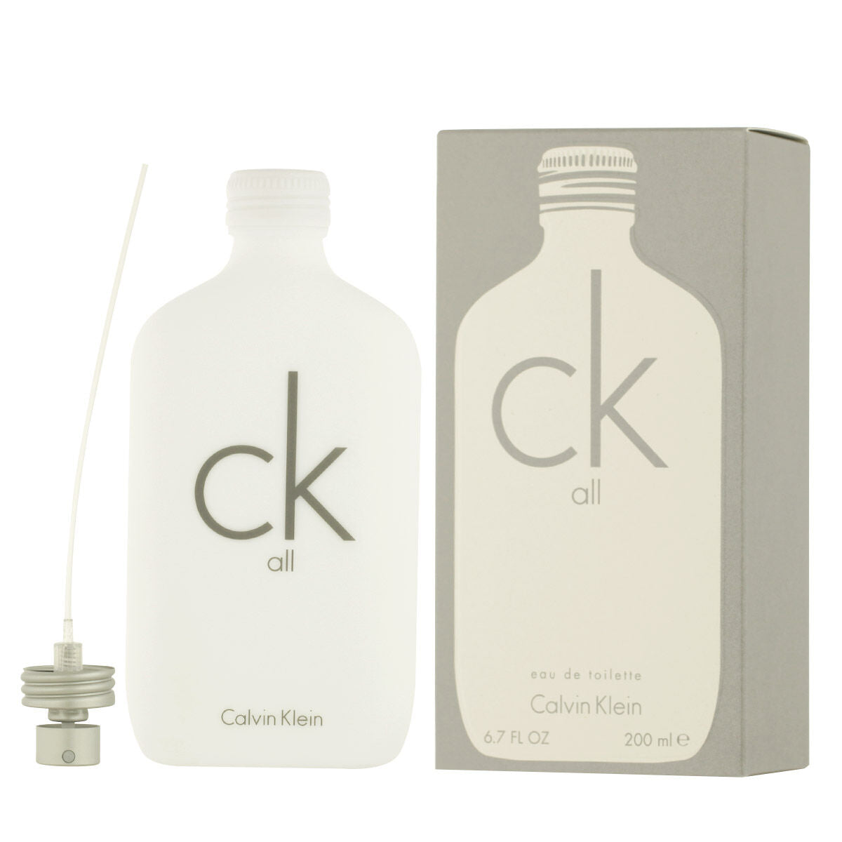 Parfum Unisexe Calvin Klein Ck All EDT 200 ml, flacon et emballage avec logo minimaliste.