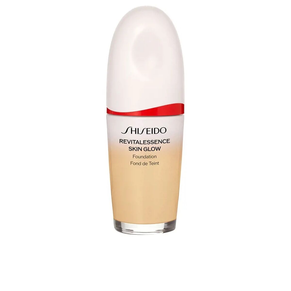 Base de maquillage liquide Shiseido Revitalessence Skin Glow 30 ml pour un teint radieux et longue durée.