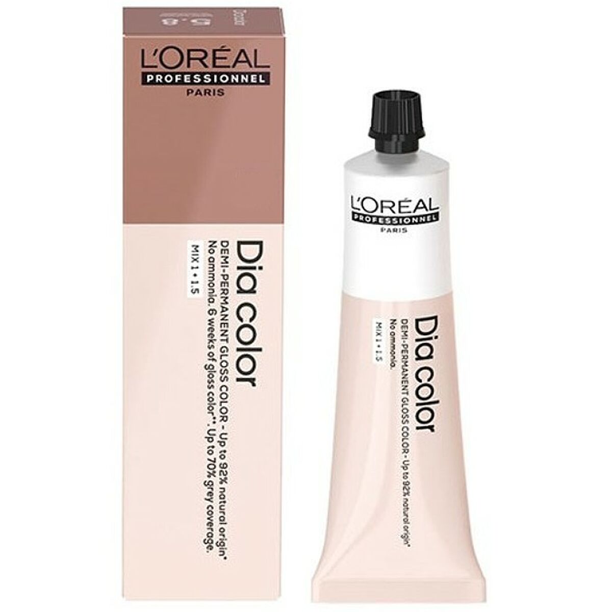 L'Oreal Professionnel Paris Dia Color Nº 8.43 60 ml tube and box, semi-permanent hair color, ammonia-free formula.