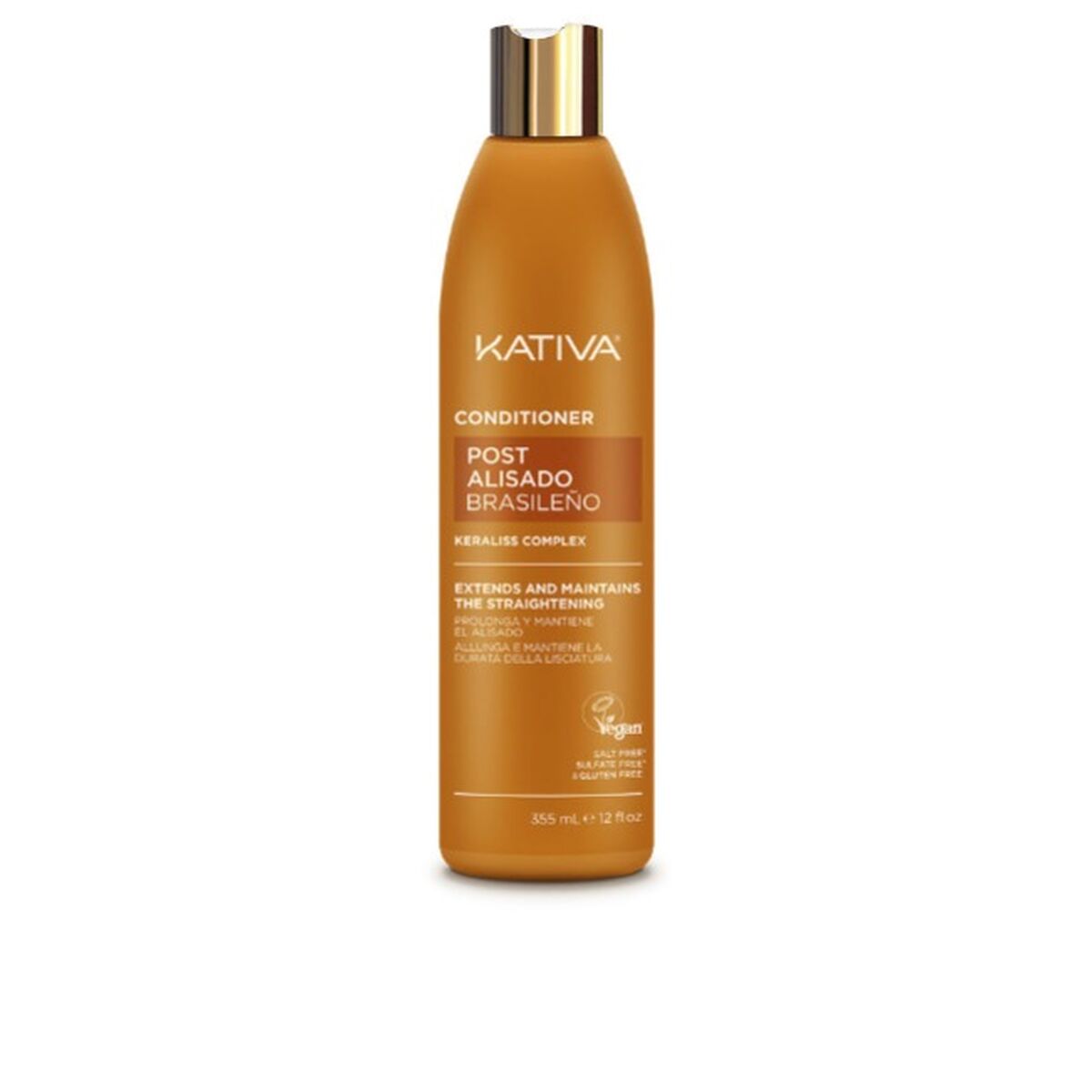Après-shampooing Kativa KERATIN EXPRESS 355 ml pour cheveux lisses, végan et sans sulfate.